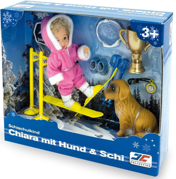 36) Skischul-Kind mit Hund